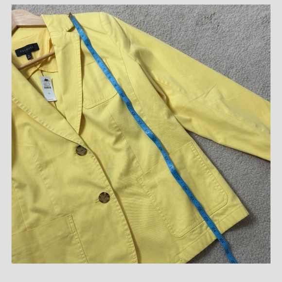 NWT Talbots Cotton Blazer Casual Sunny Yellow 2 Button Close Lightweight Jacket - Picture 12 of 15